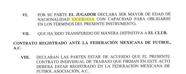 Error en el contrato de Gignac