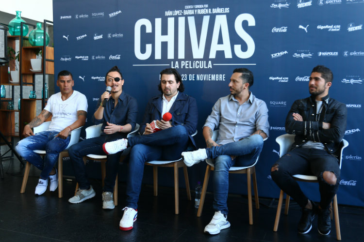 Salcido, Iván Barba, Vergara, Rúben Bañuelos y Pereira, en conferencia de prensa