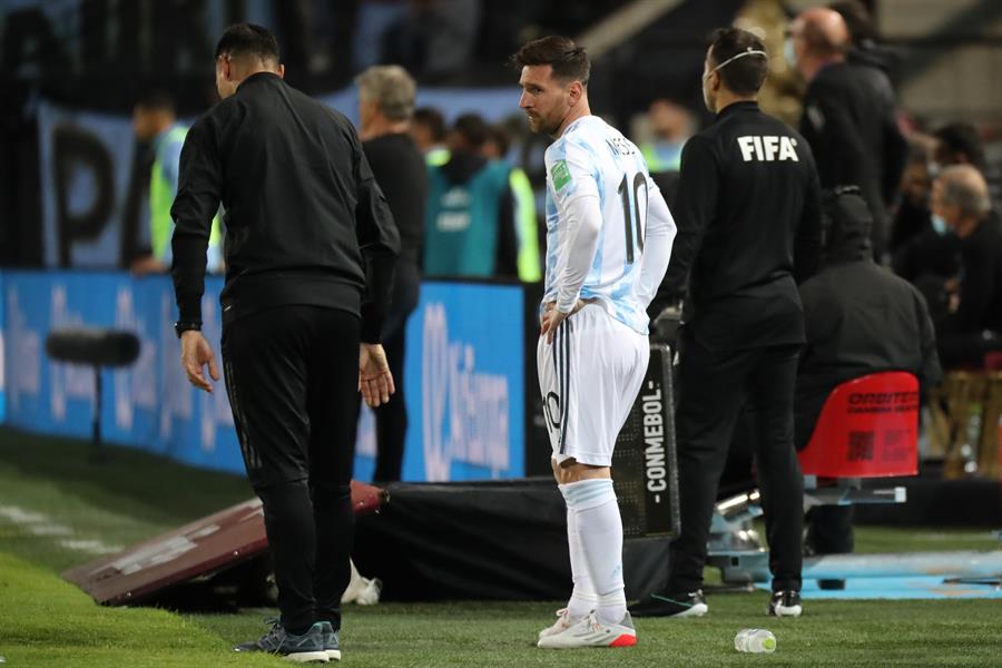Messi durante un partido de Argentina