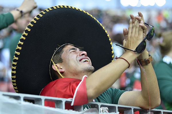 Un aficionado en el México vs Alemania de 2018