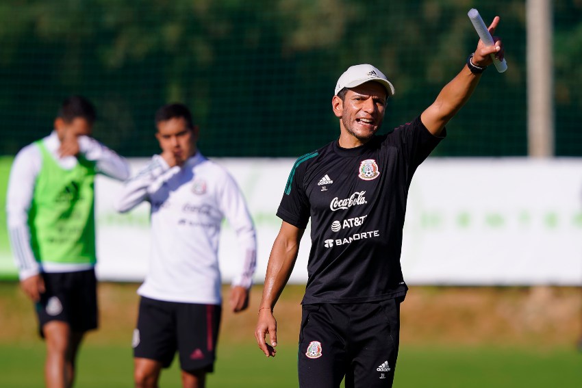 Jaime Lozano en un entrenamiento de la Selección Mexicana Sub 23