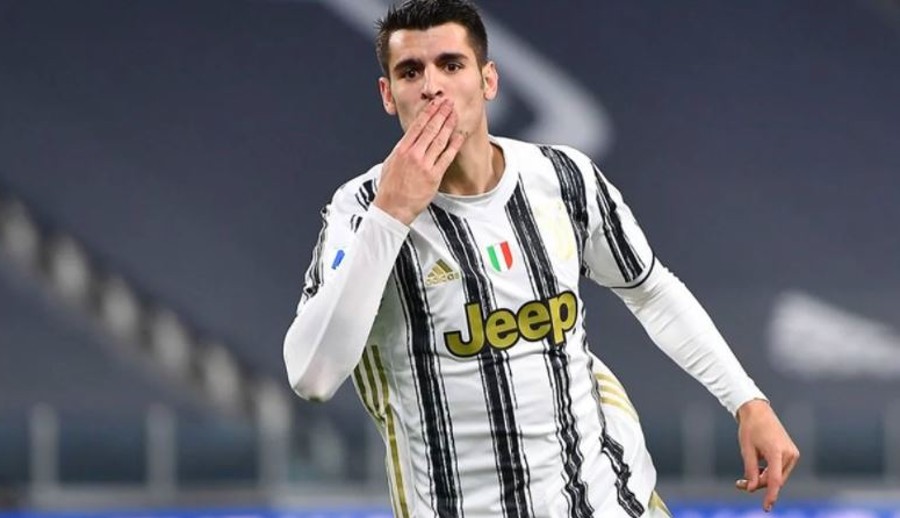 Morata celebra gol con la Juventus
