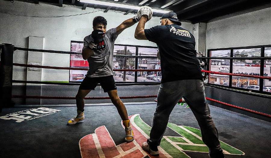 El boxeador mexicano en entrenamiento