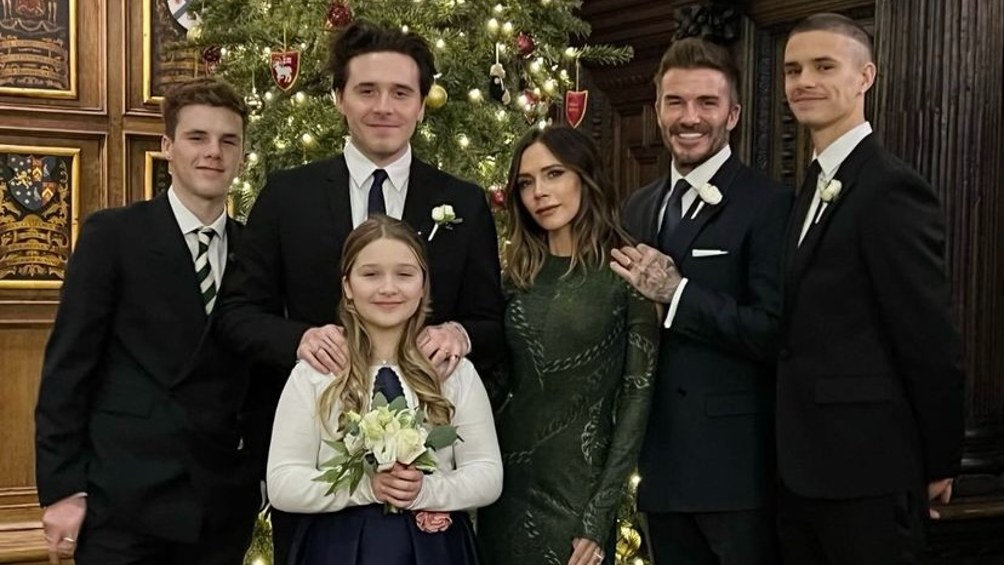 David Beckham junto a su esposa e hijos en Navidad