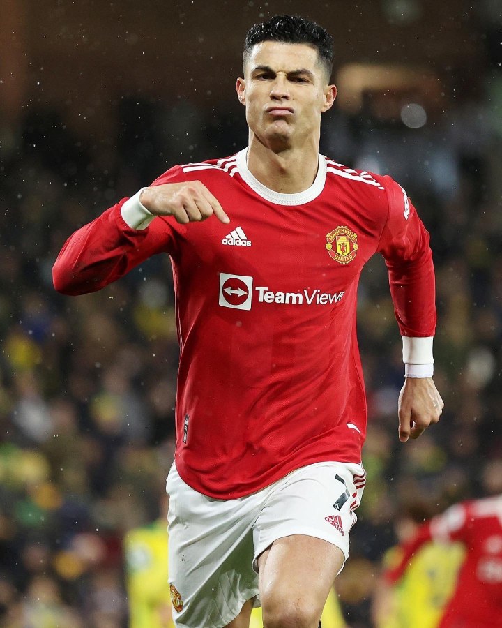 Cristiano Ronaldo durante un partido con el United