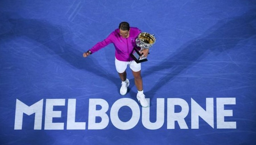 Rafa Nadal tras ganar el Australian Open