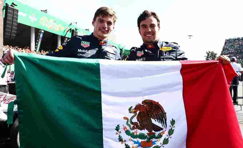 Max Verstappen y Sergio Pérez en el GP México 