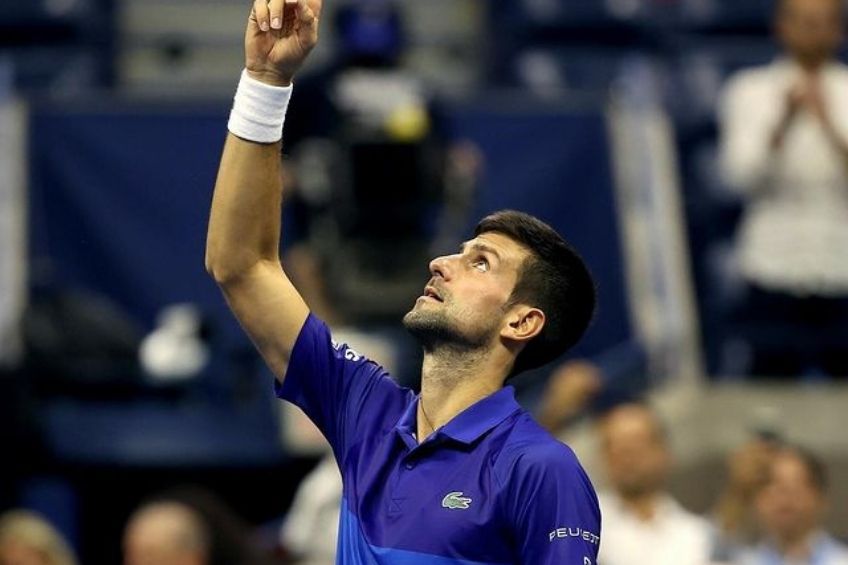 Novak Djokovic festejando una victoria