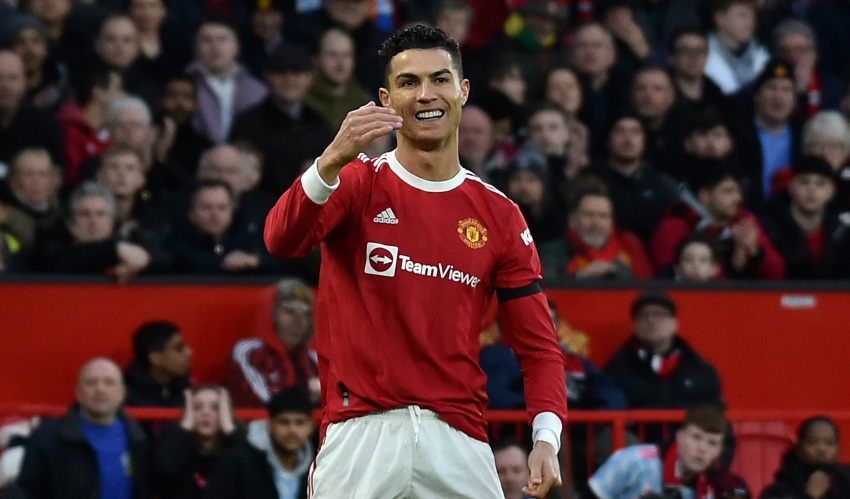 Cristiano Ronaldo en un juego del Manchester United