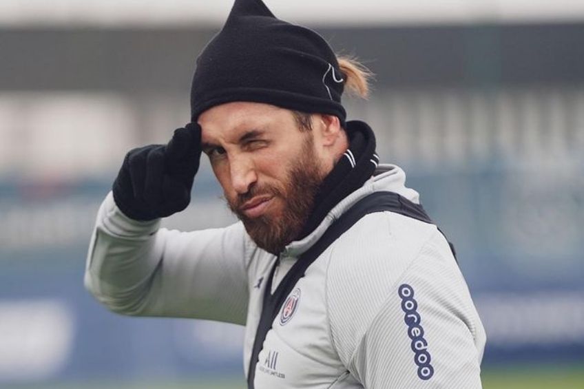 Sergio Ramos entrenando con el PSG