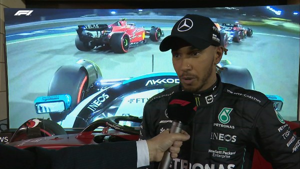 Lewis Hamilton tras quedar tercero en el GP de Bahréin