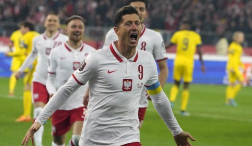 Lewandowski tras anotar gol a favor de Polonia