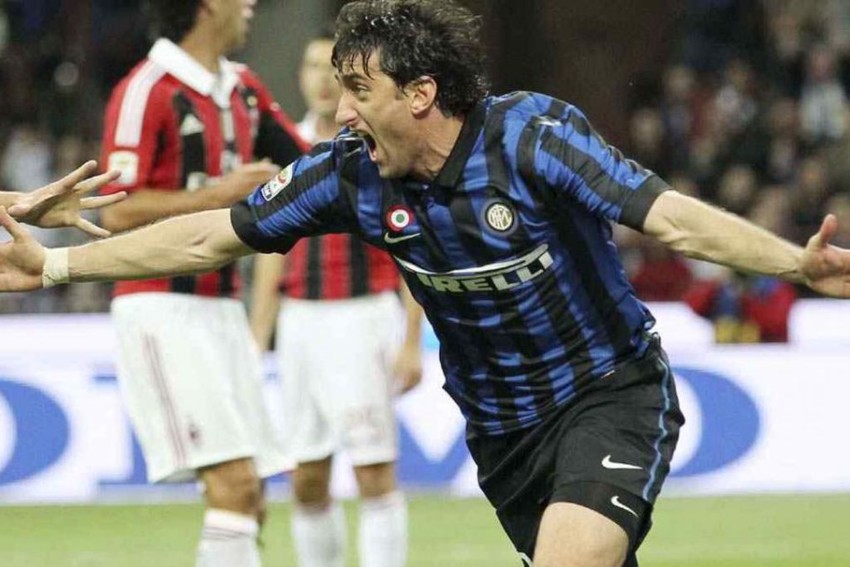 Diego Milito en un partido del Inter de Milán
