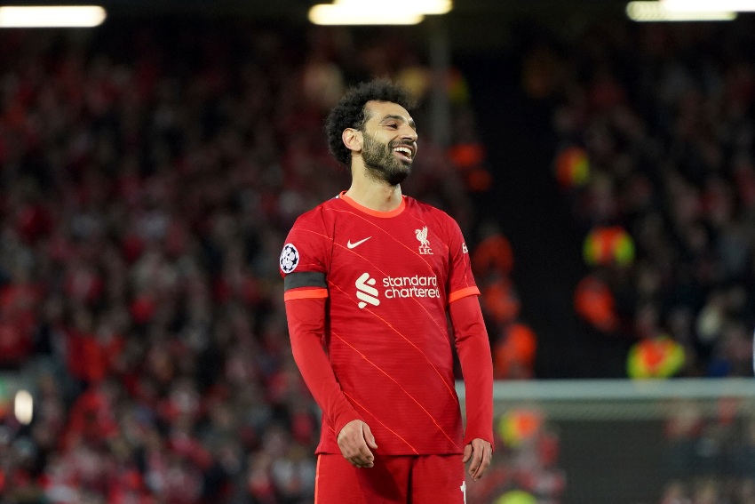Mo Salah en el partido del Liverpool 