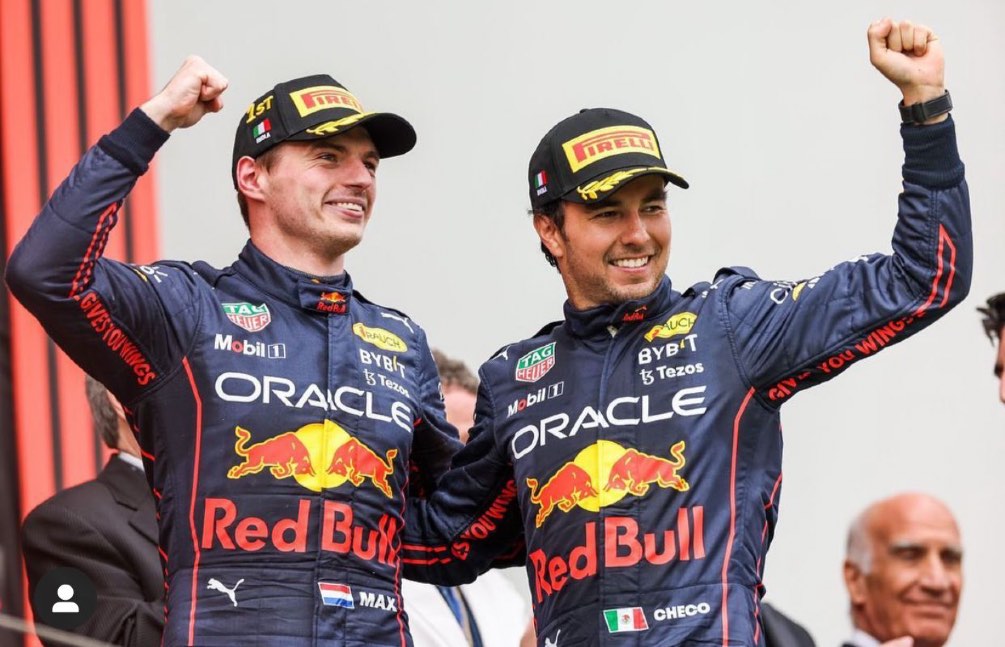 Verstappen y Checo con Red Bull