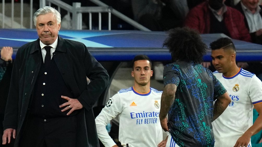 Ancelotti en un partido con el Real Madrid