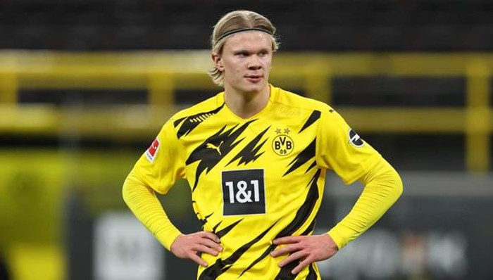 Erling Haaland durante un partido con Borussia Dortmund