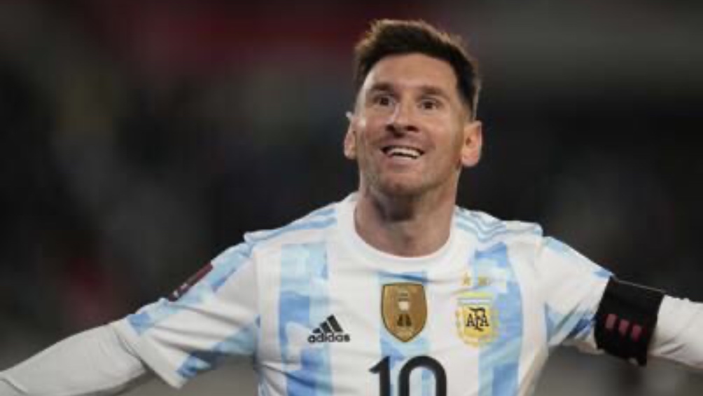Messi jugando con la Selección de Argentina