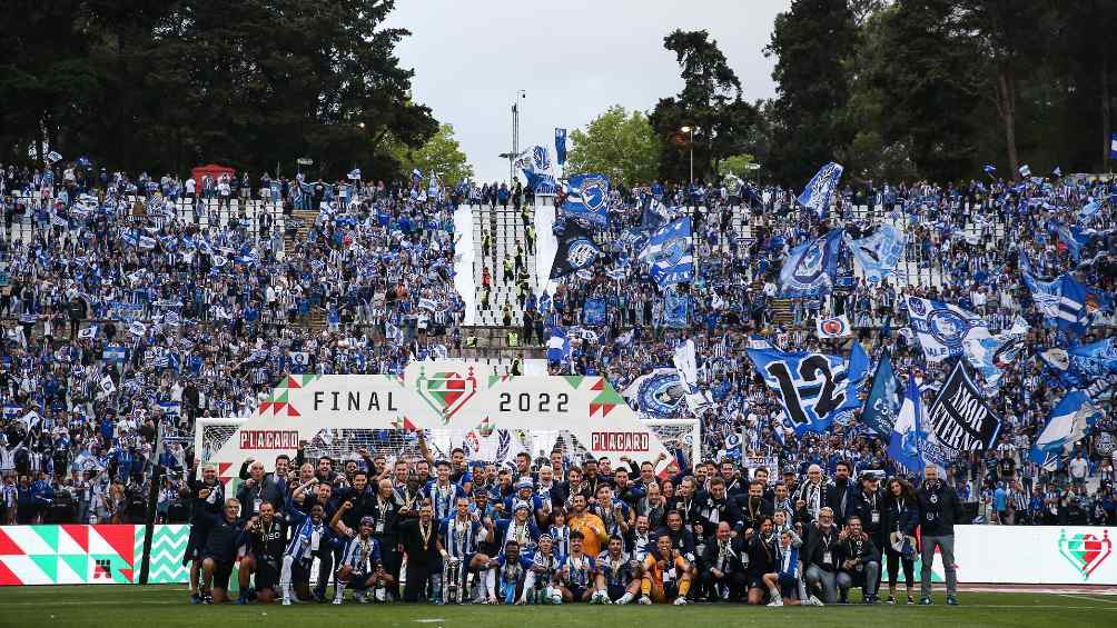 Porto celebrando la obtención del título en la Copa de Portugal