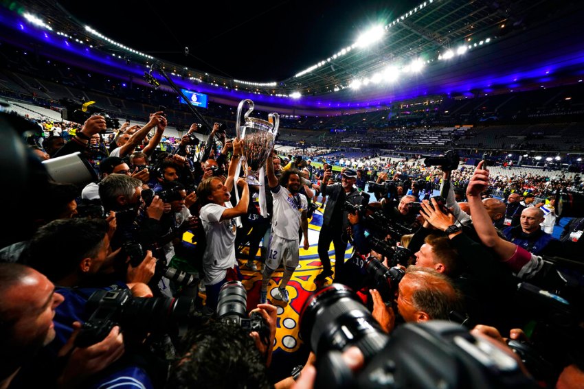 Real Madrid celebrando el título de la Champions League 