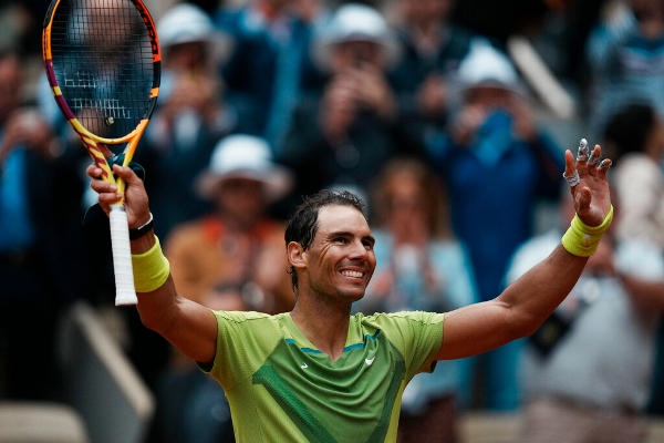 Rafael Nadal celebra tras derrotar a Jordan Thompson 