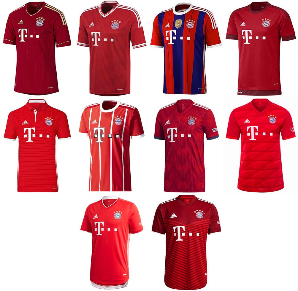 Las últimas 10 playeras del Bayern Múnich