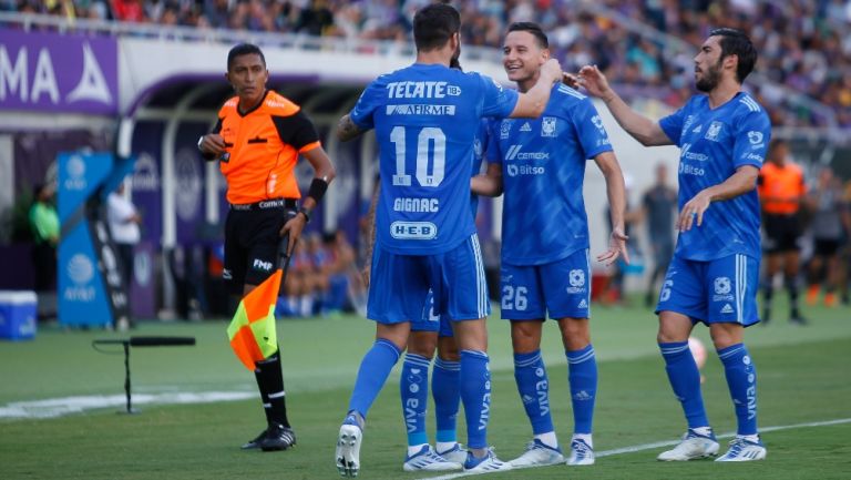 Gignac celebrando su gol ante Mazatlán
