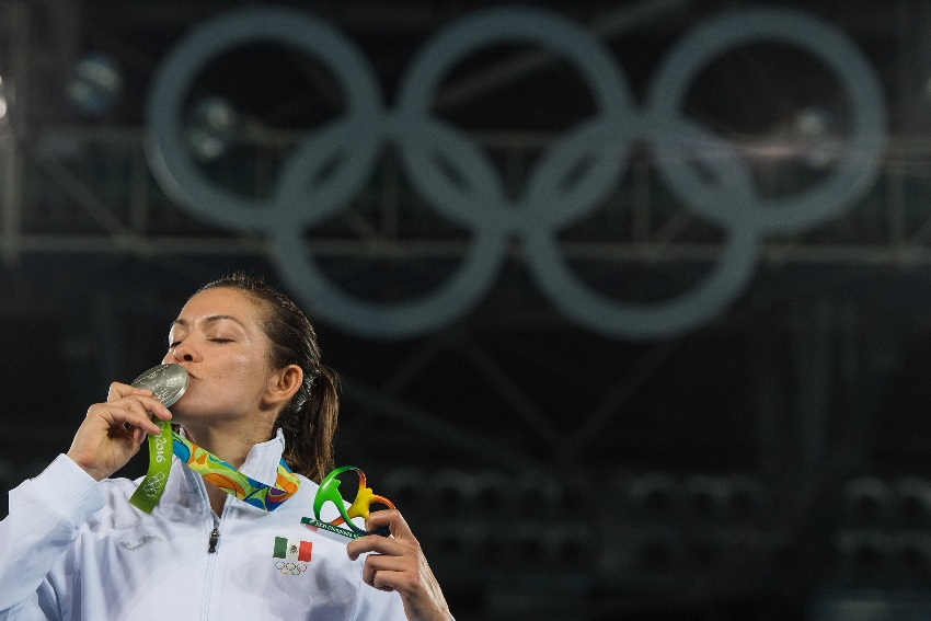 María del Rosario Espinoza tras ganar una medalla en Río 2016