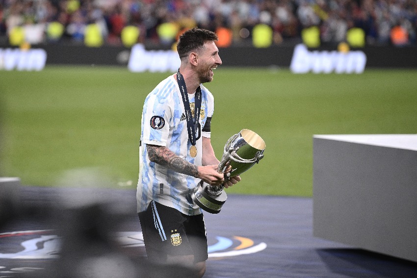 Messi tras ganar la Finalissima con Argentina