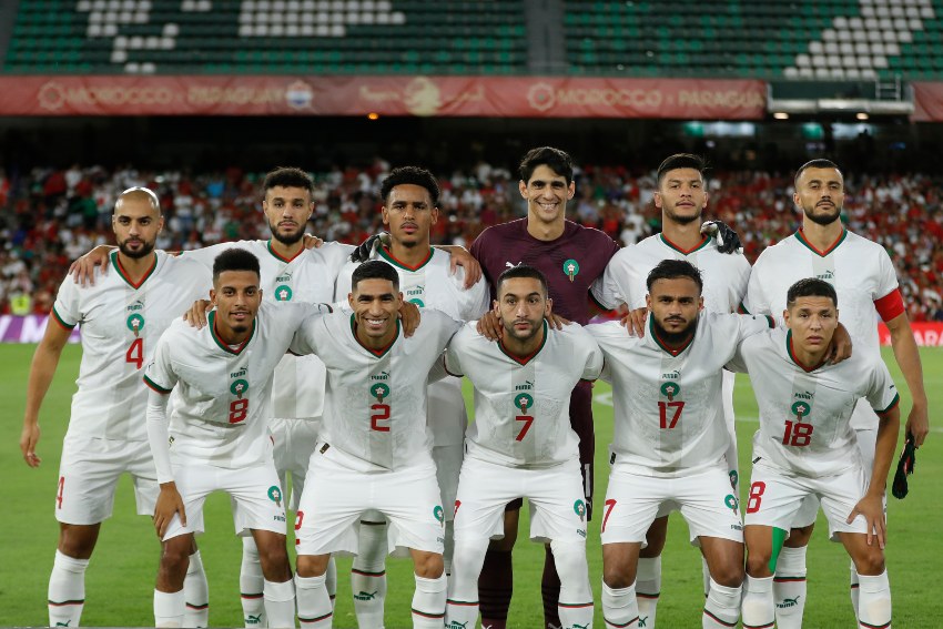 Selección de Marruecos en un partido