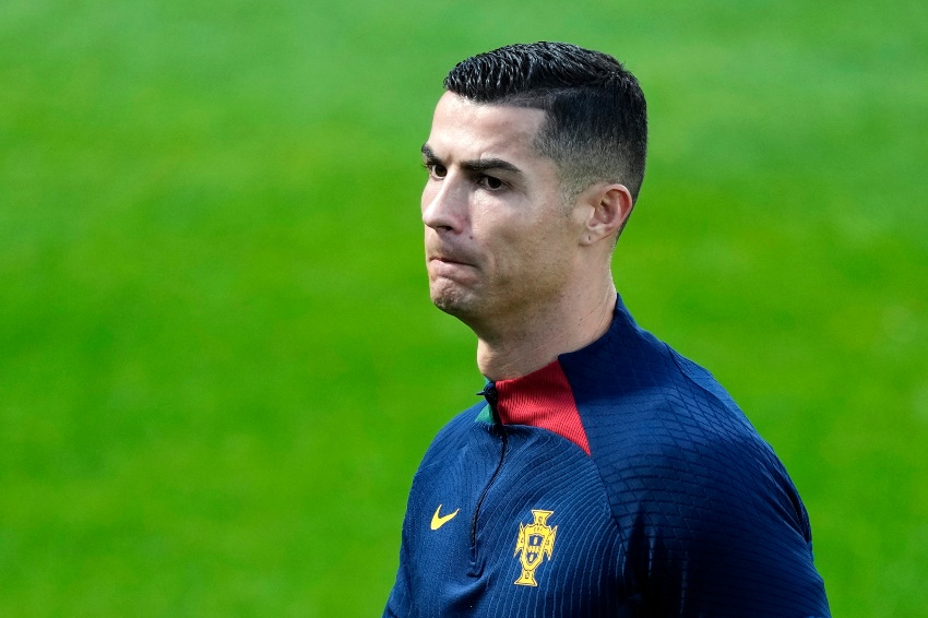 Ronaldo en entrenamiento con Portugal para Qatar 2022