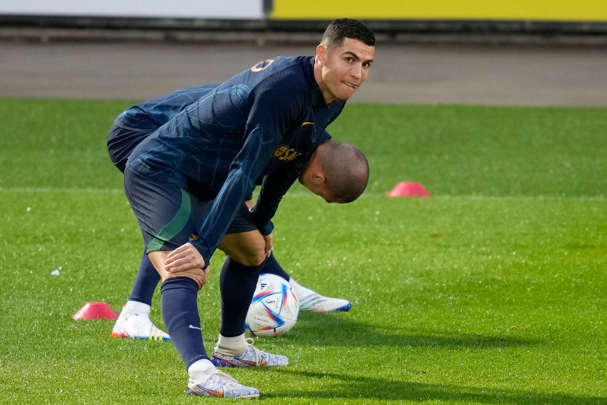 Ronaldo en entrenamiento con Portugal para Qatar 2022