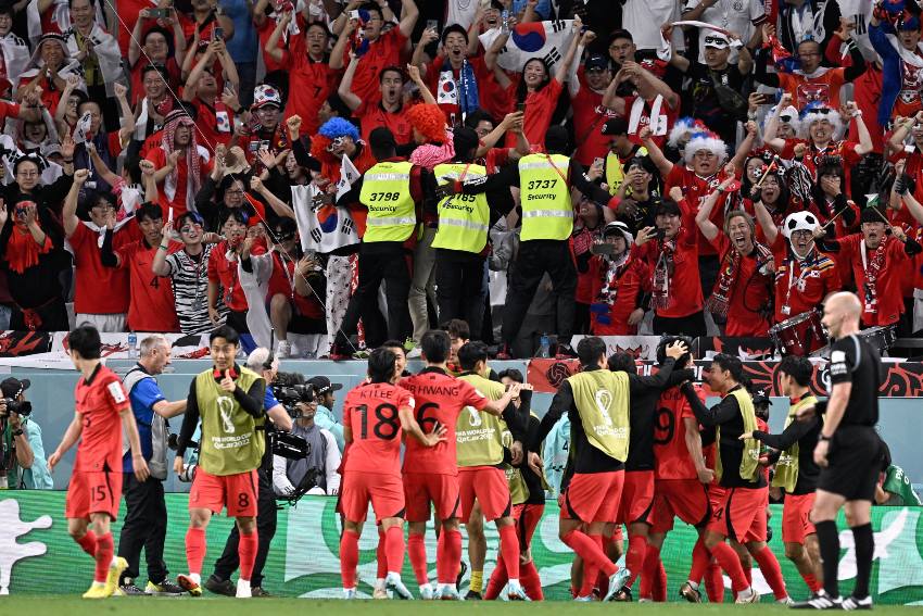 Corea del Sur en celebración gol 