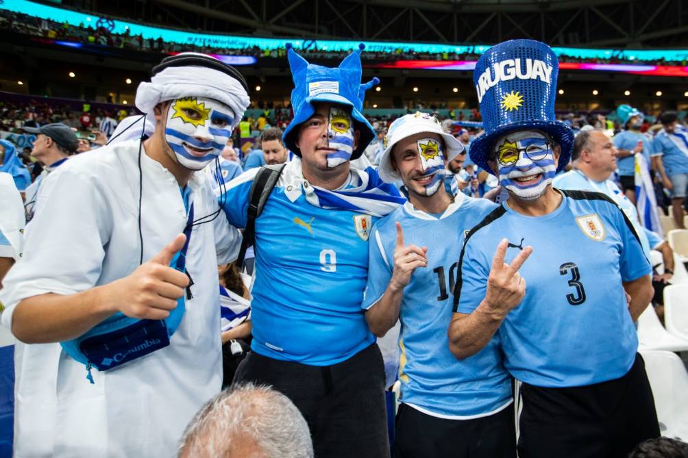 Aficionados uruguayos en Qatar