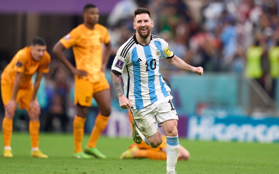 Messi celebra ante Países Bajos