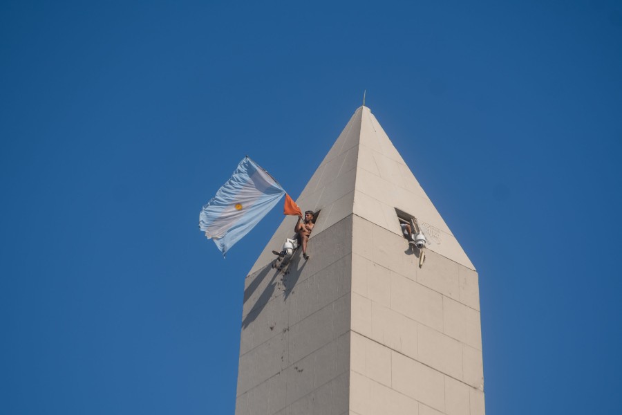 Fans Albicelestes arriba del obelisco en Argentina