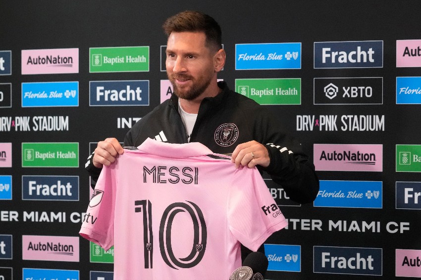 Messi en conferencia de prensa de Inter Miami