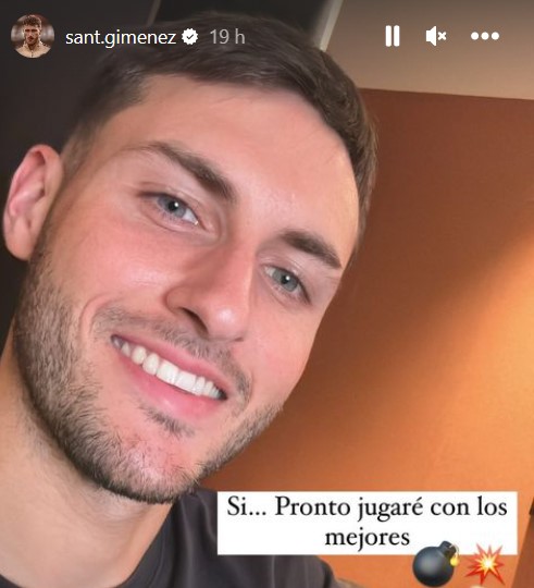 El mensaje de Santiago Giménez en redes sociales
