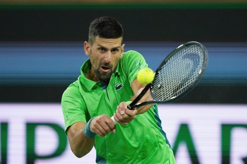 Djokovic en partido en Indian Wells