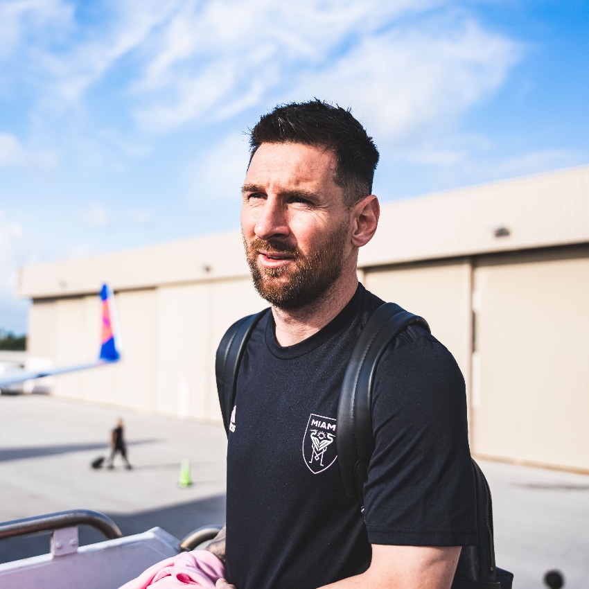 Messi en su viaje a Monterrey