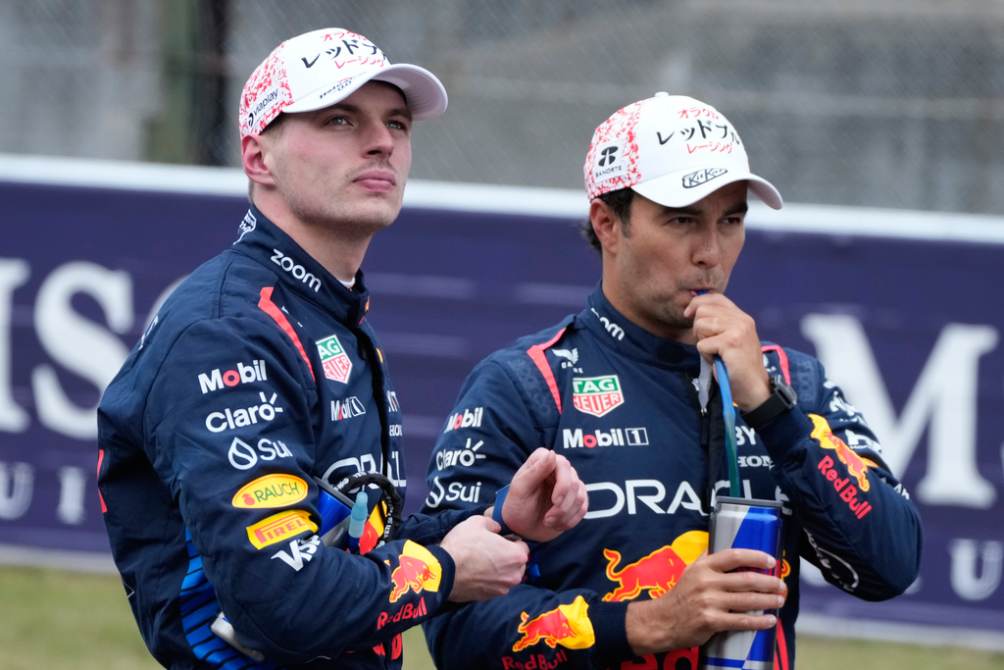 Pérez y Verstappen antes de una carrera