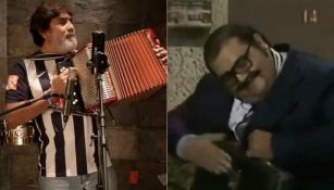 Celso Piña y Edgar Vivar como Señor Barriga 