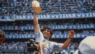 Diego Armando Maradona en festejo con Argentina