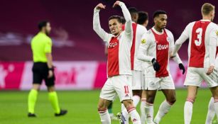 Antony Matheus dos Santos celebra el segundo del Ajax