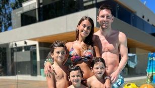 Lionel Messi y su familia en sus vacaciones