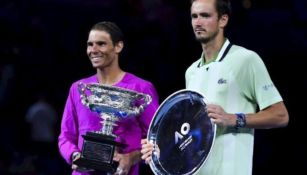 Nadal y Medvedev en premiación del Australian Open