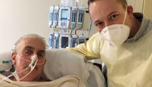 David Bennett junto a su hijo tras el trasplante de corazón