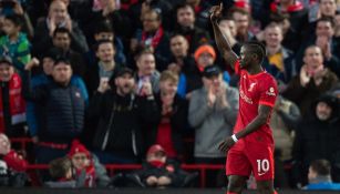 Sadio Mané celebrando un gol con el Liverpool 