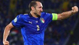 Chiellini celebrando un gol con la Selección de Italia