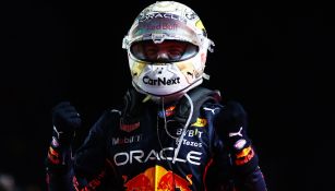 Verstappen celebrando victoria en el Gran Premio de Arabia Saudita